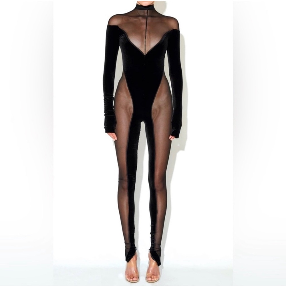 Laquan smith sheer jumpsuit